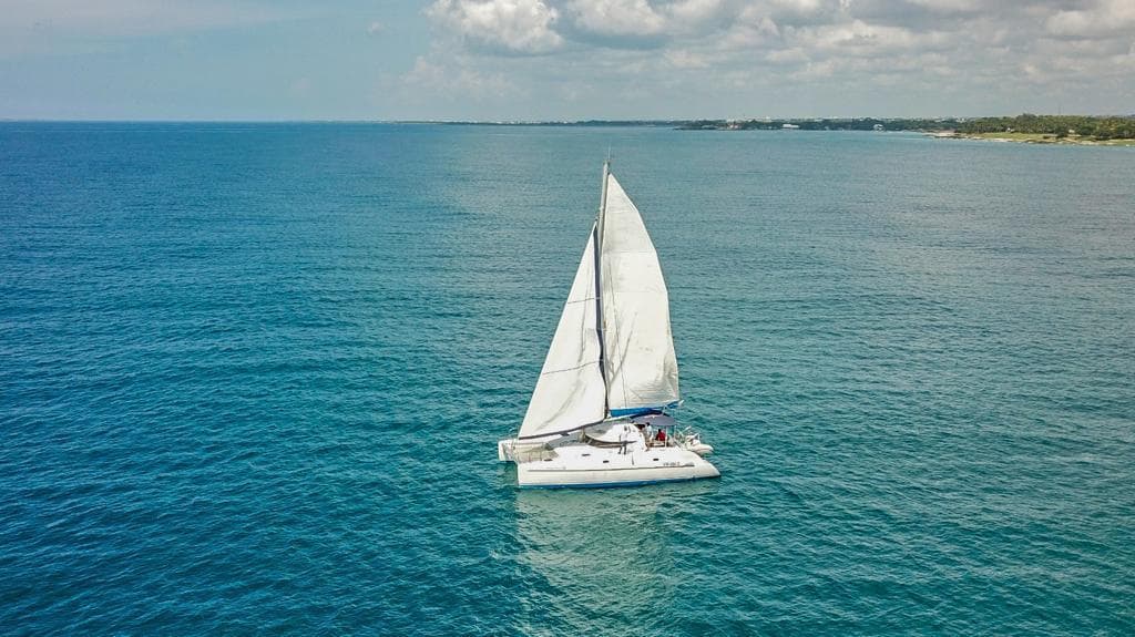 Sailboat on calm ocean water in Punta Cana